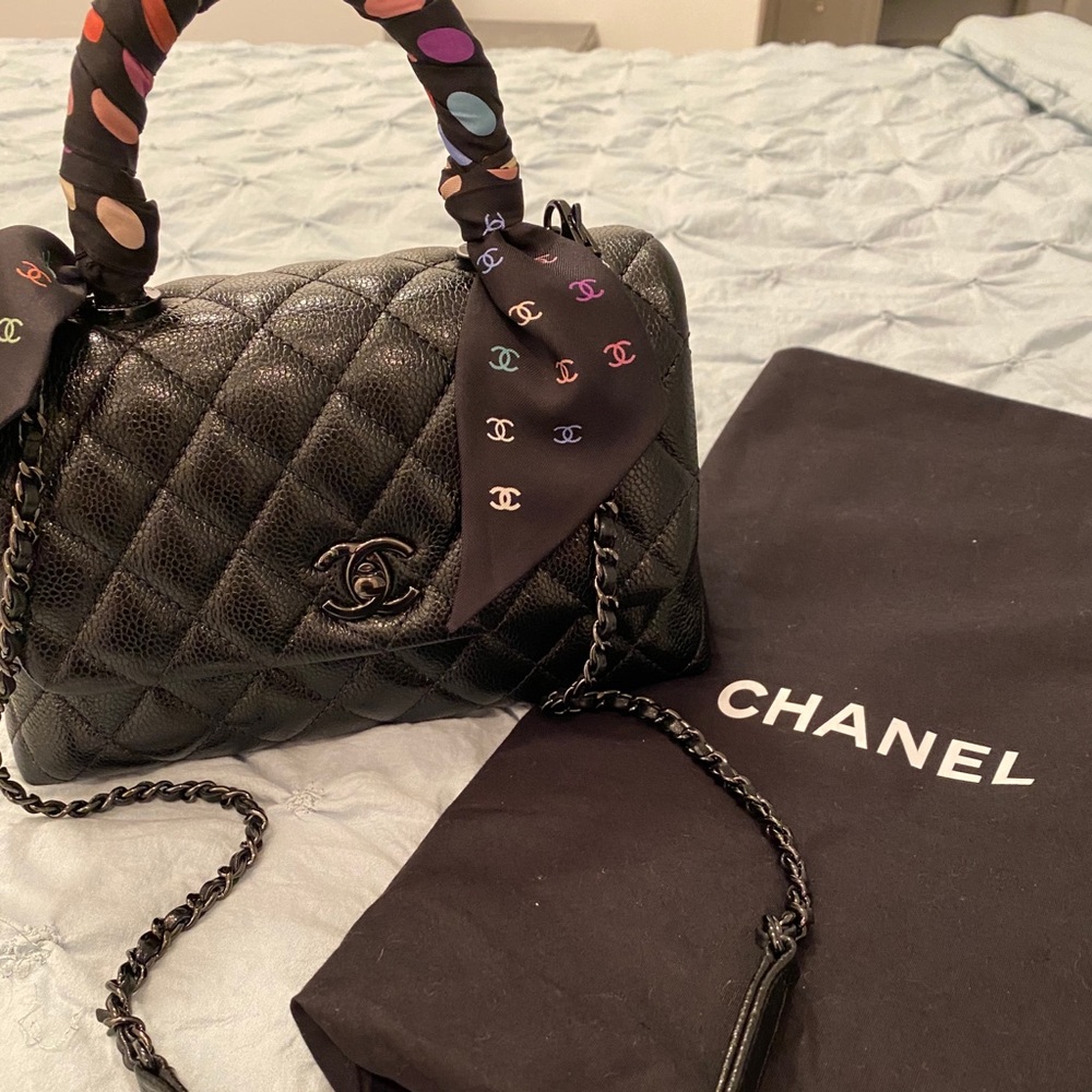 Chanel so black mini coco handle